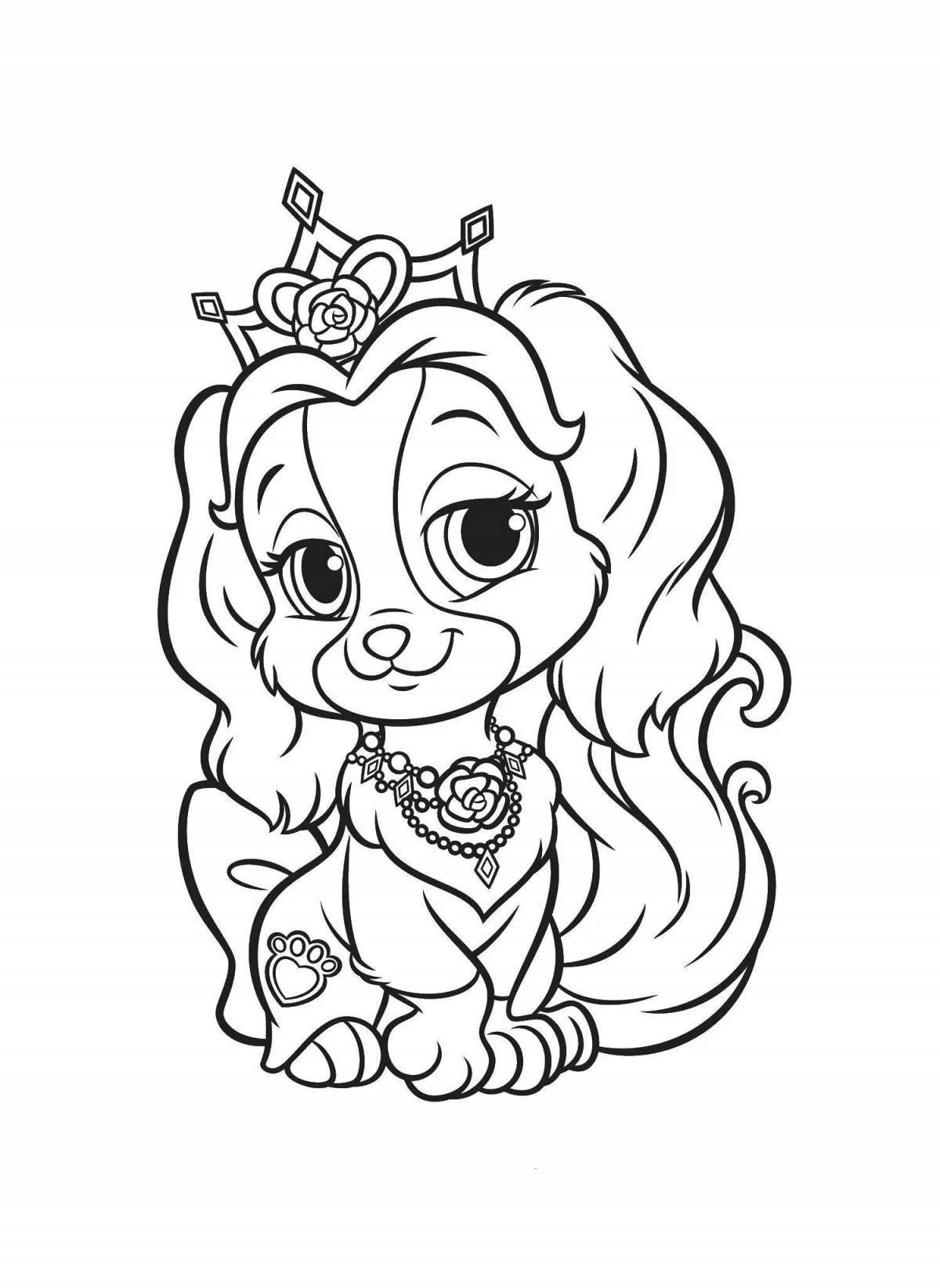 Gorgeous Disney princess pets coloring book