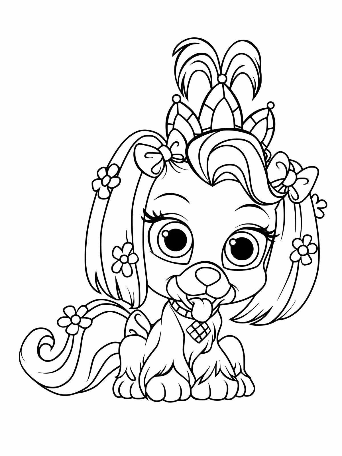 Disney princess glitter coloring pets