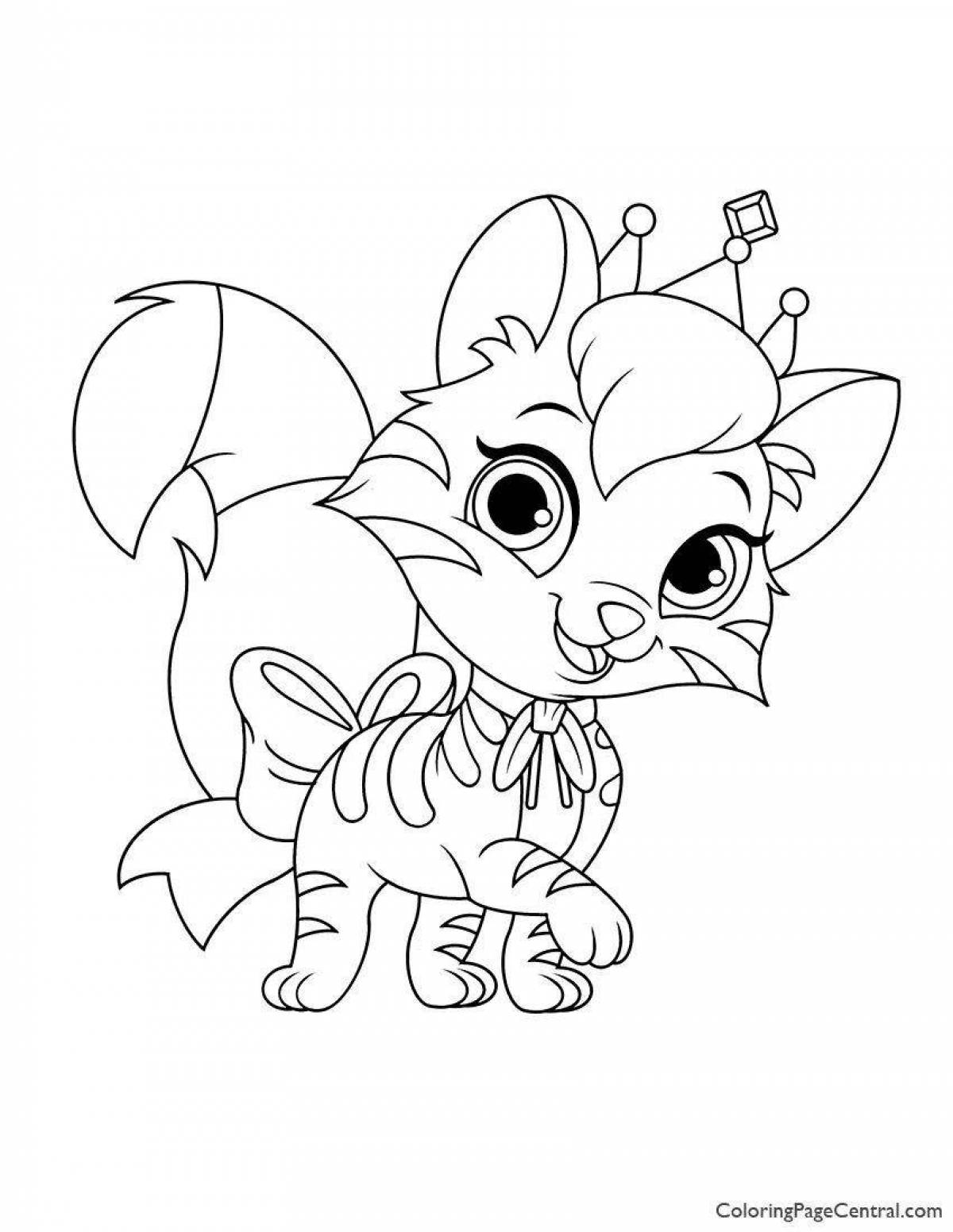 Disney princess glitter coloring pets