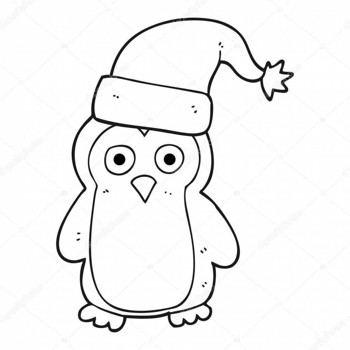 Smiling penguin wearing a hat
