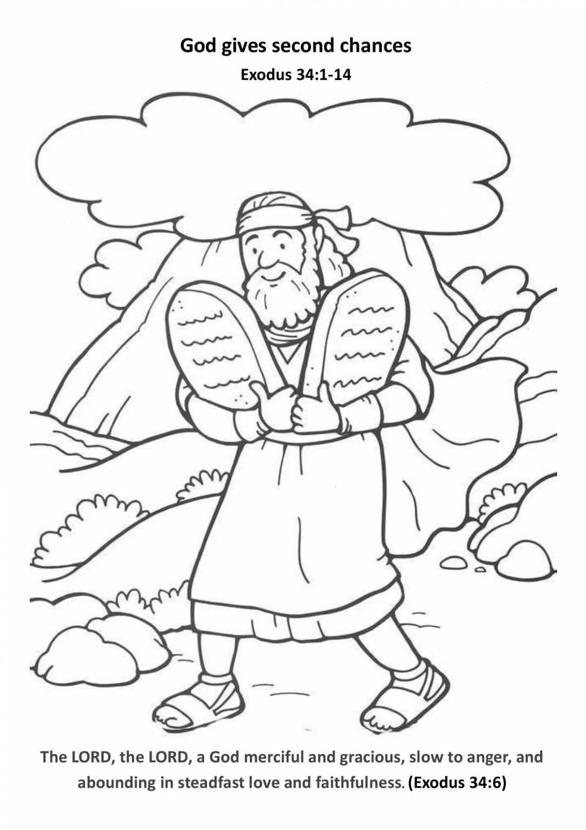 Merry Moses coloring pages for kids