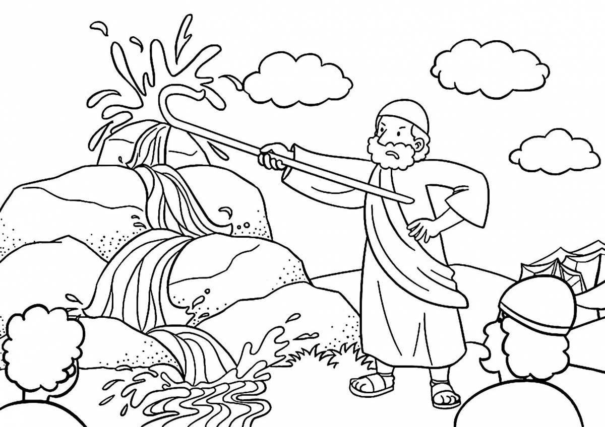 Merry coloring Moses for kids