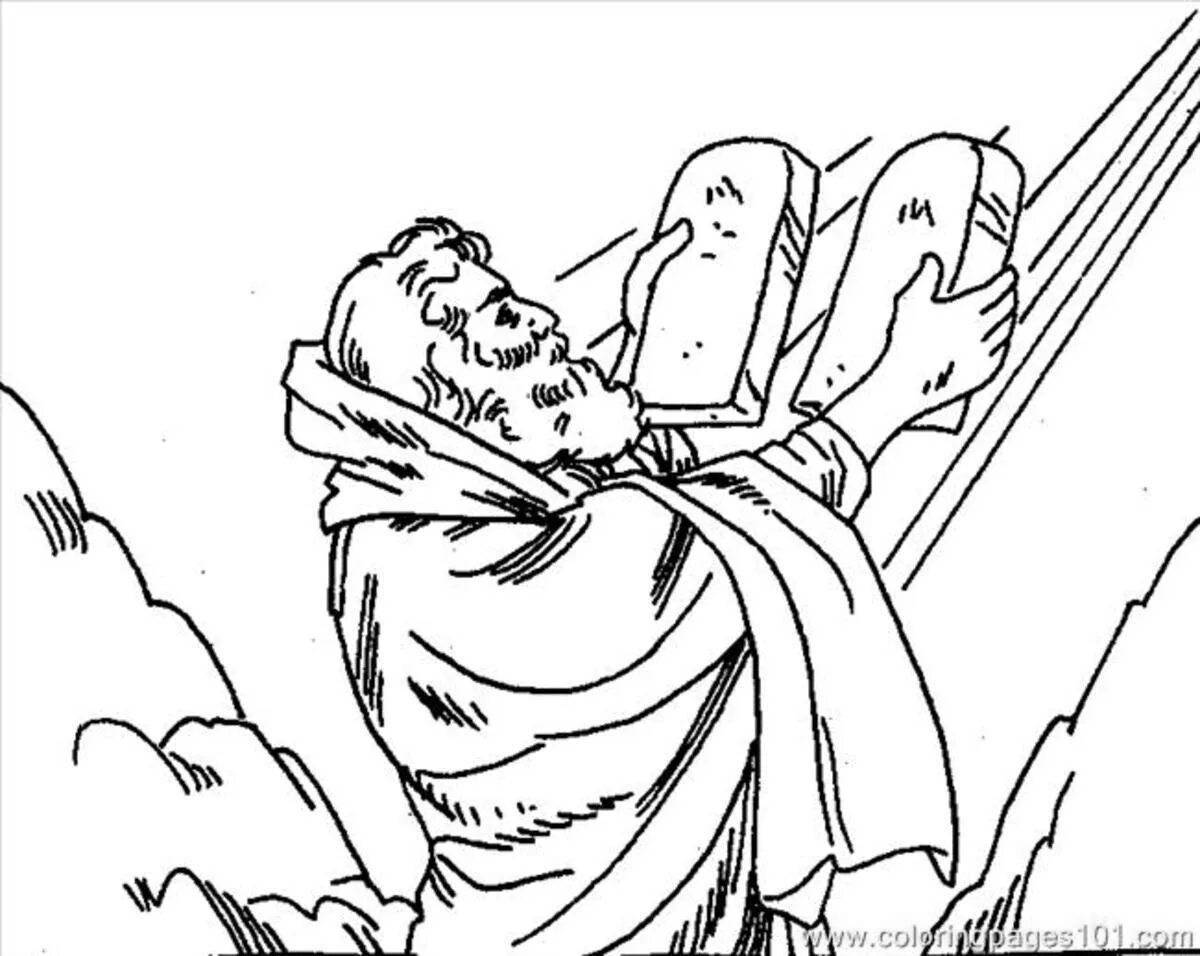 Attractive Moses coloring book for kids