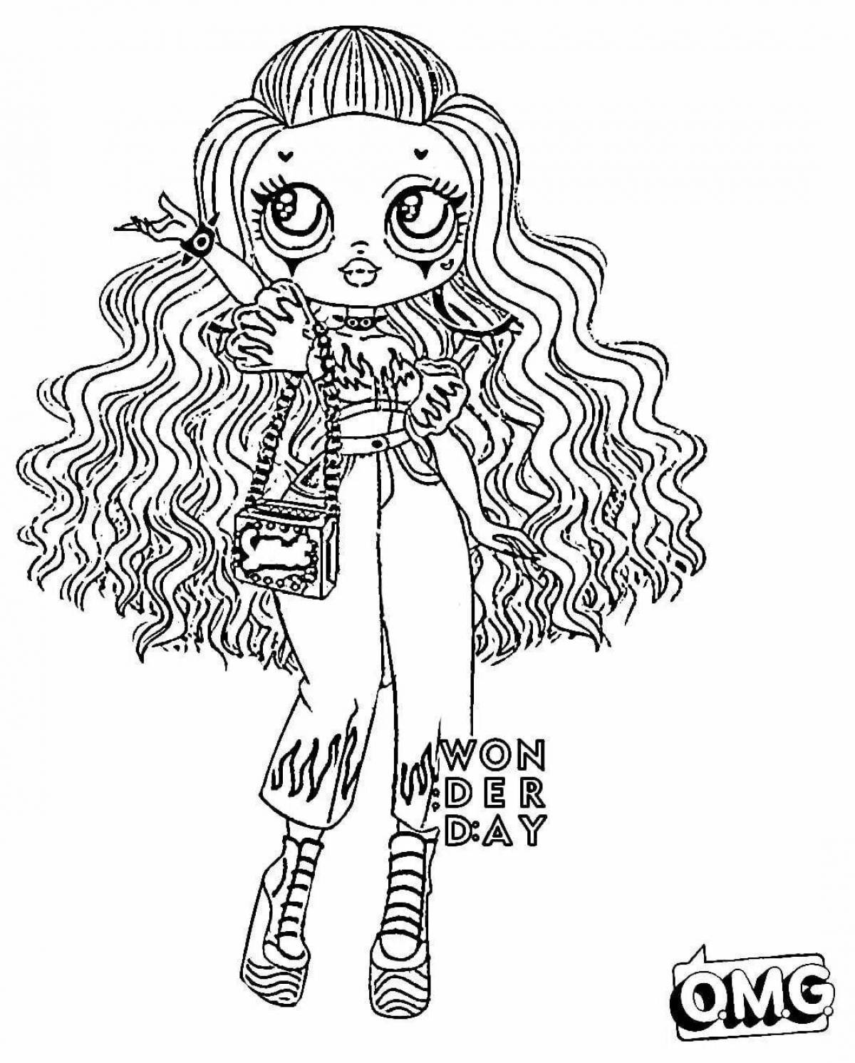 Pretty coloring page lol omji dolls