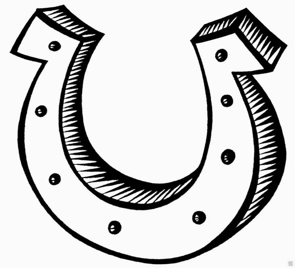 Bright coloring horseshoe for children