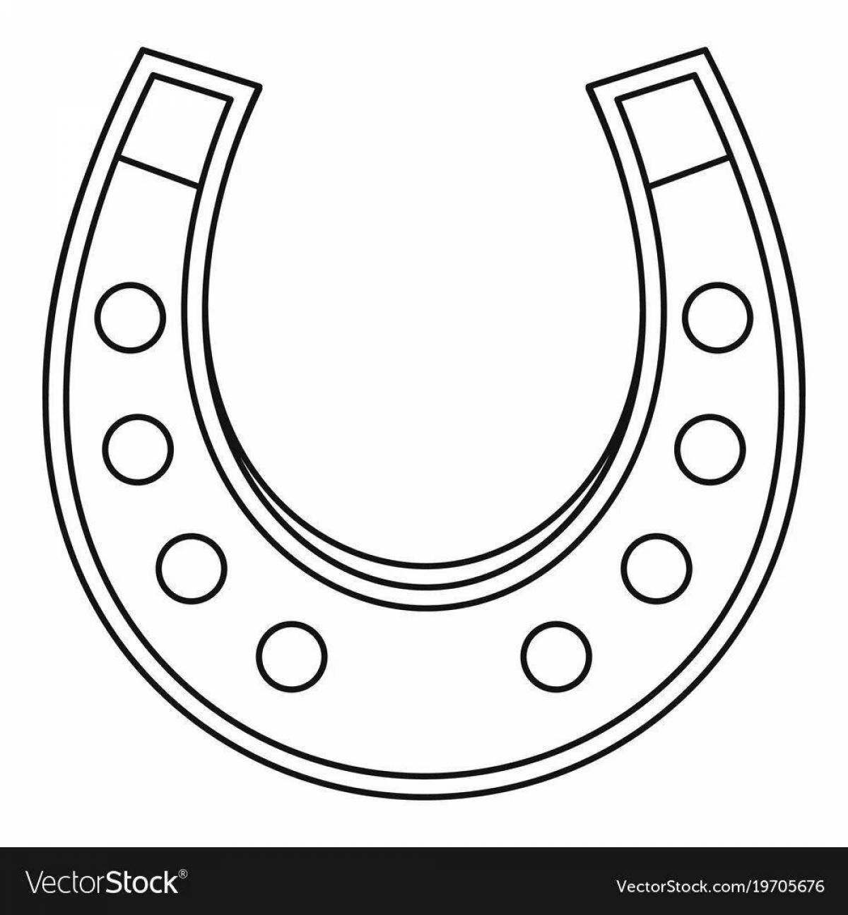 Happy horseshoe coloring for babies