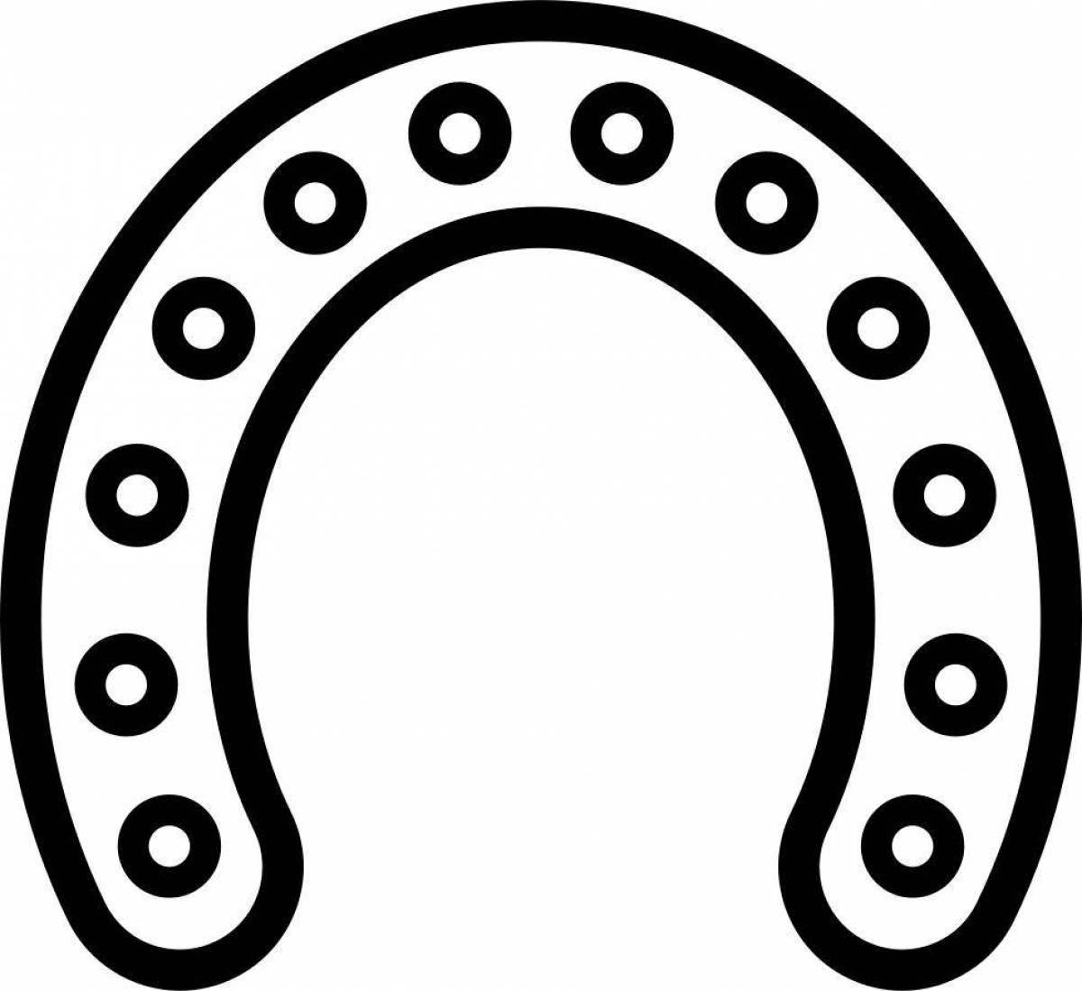 Charming horseshoe coloring page for juniors