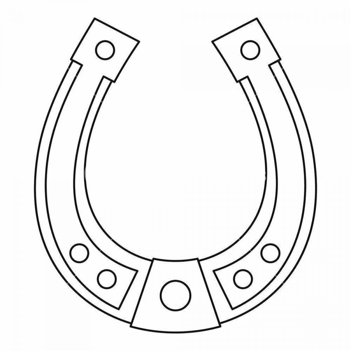 Great horseshoe coloring book for kids