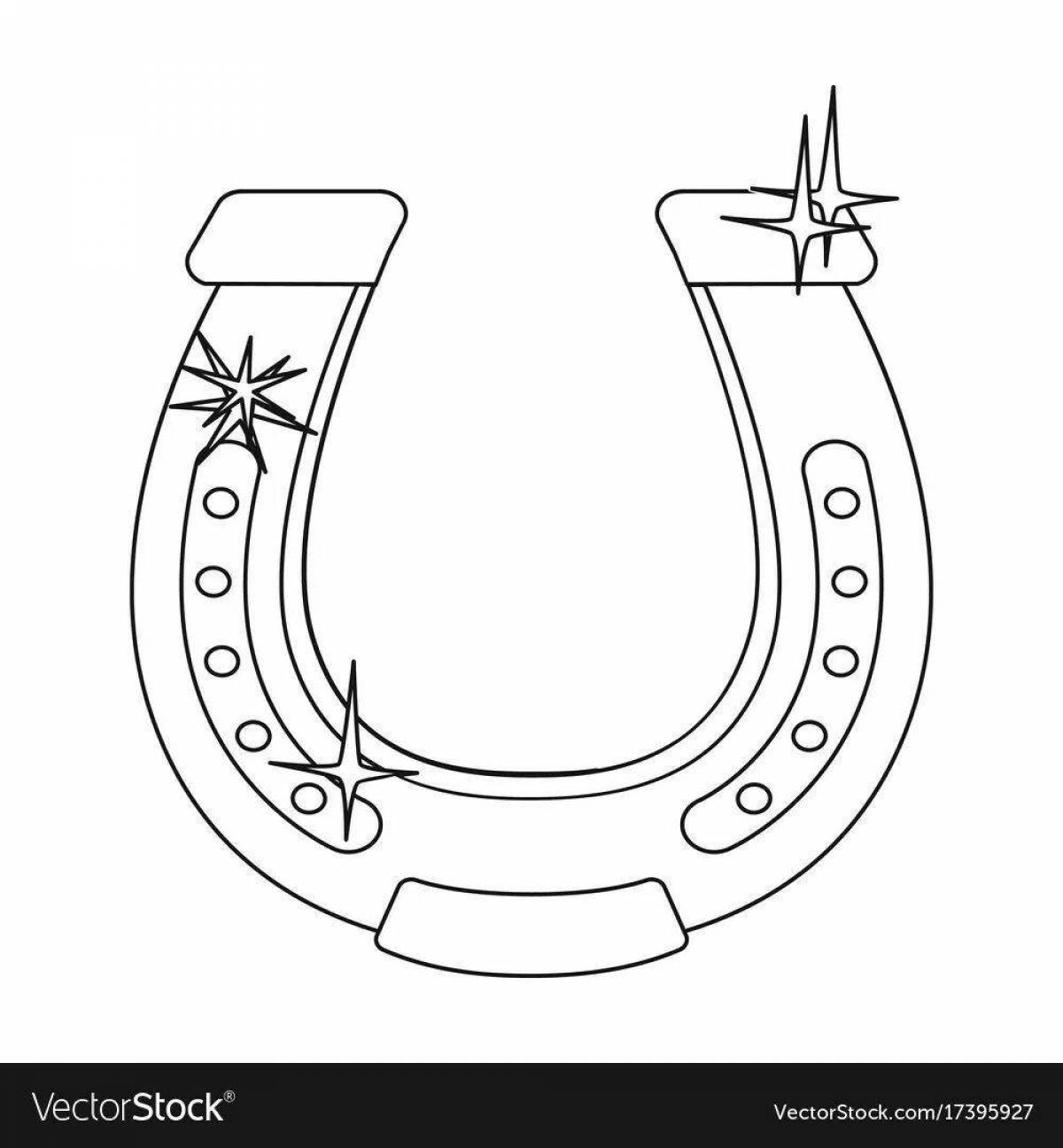 Great horseshoe coloring book for kids
