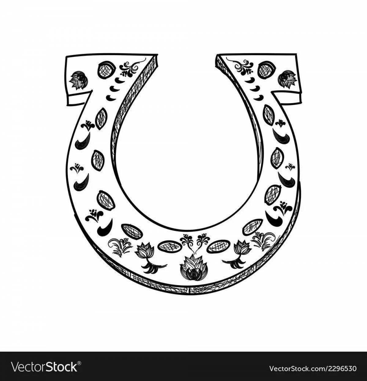 Exquisite horseshoe coloring book for kids