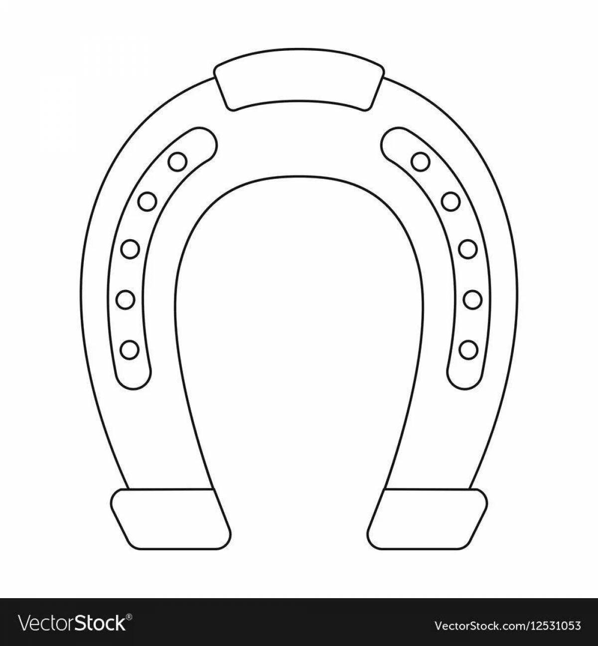 Adorable horseshoe coloring book for kids