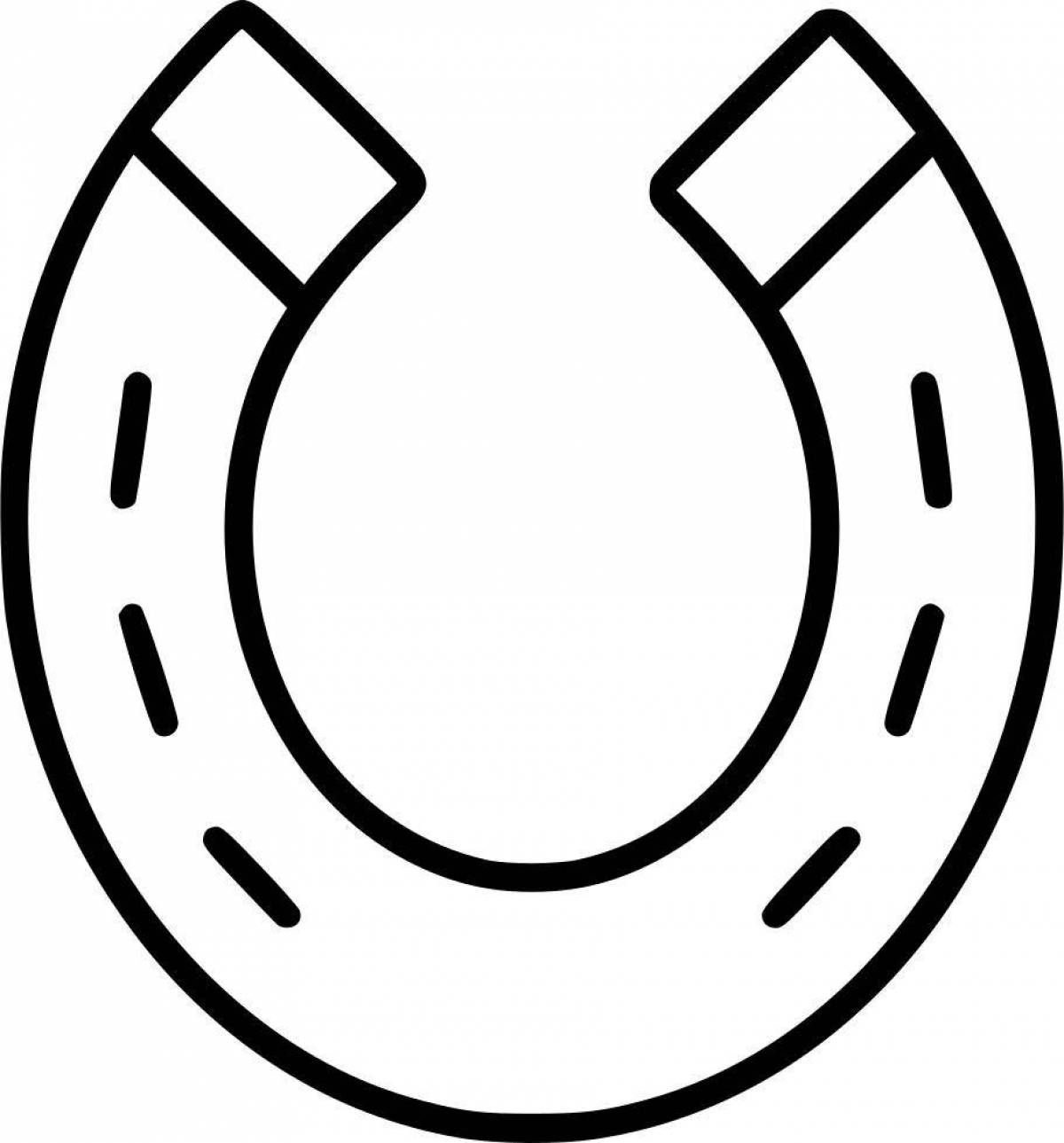 Sweet horseshoe coloring for kids