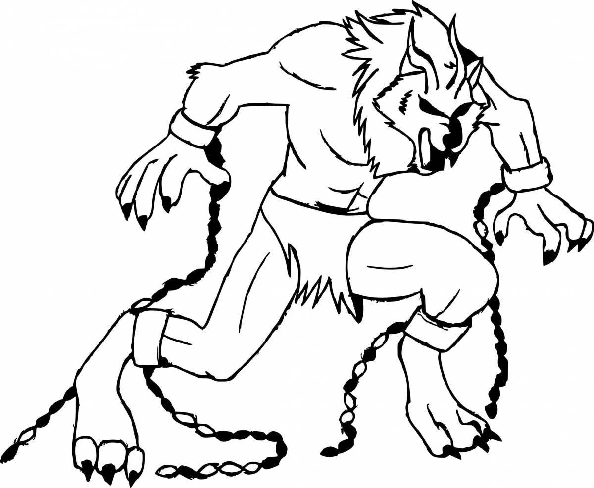 Scary werewolf coloring pages for kids