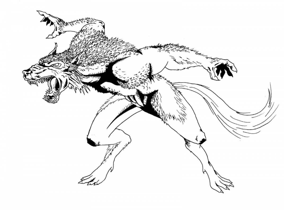 Terrible werewolf coloring pages for kids