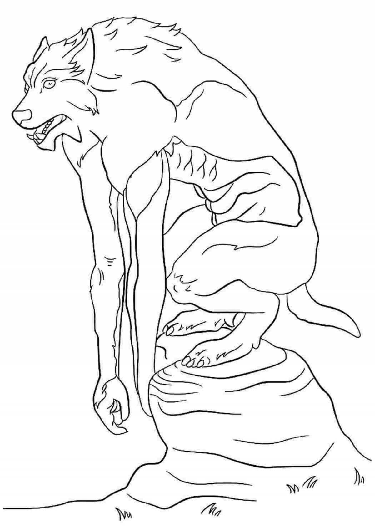 Grim werewolf coloring book for kids