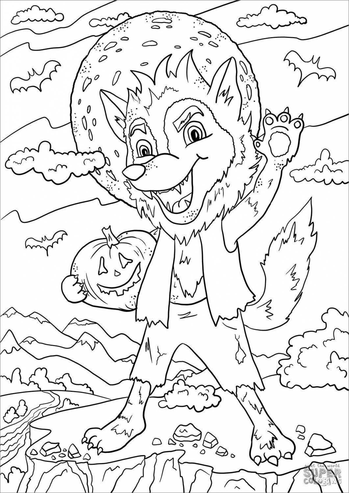 Shocking werewolf coloring book for kids