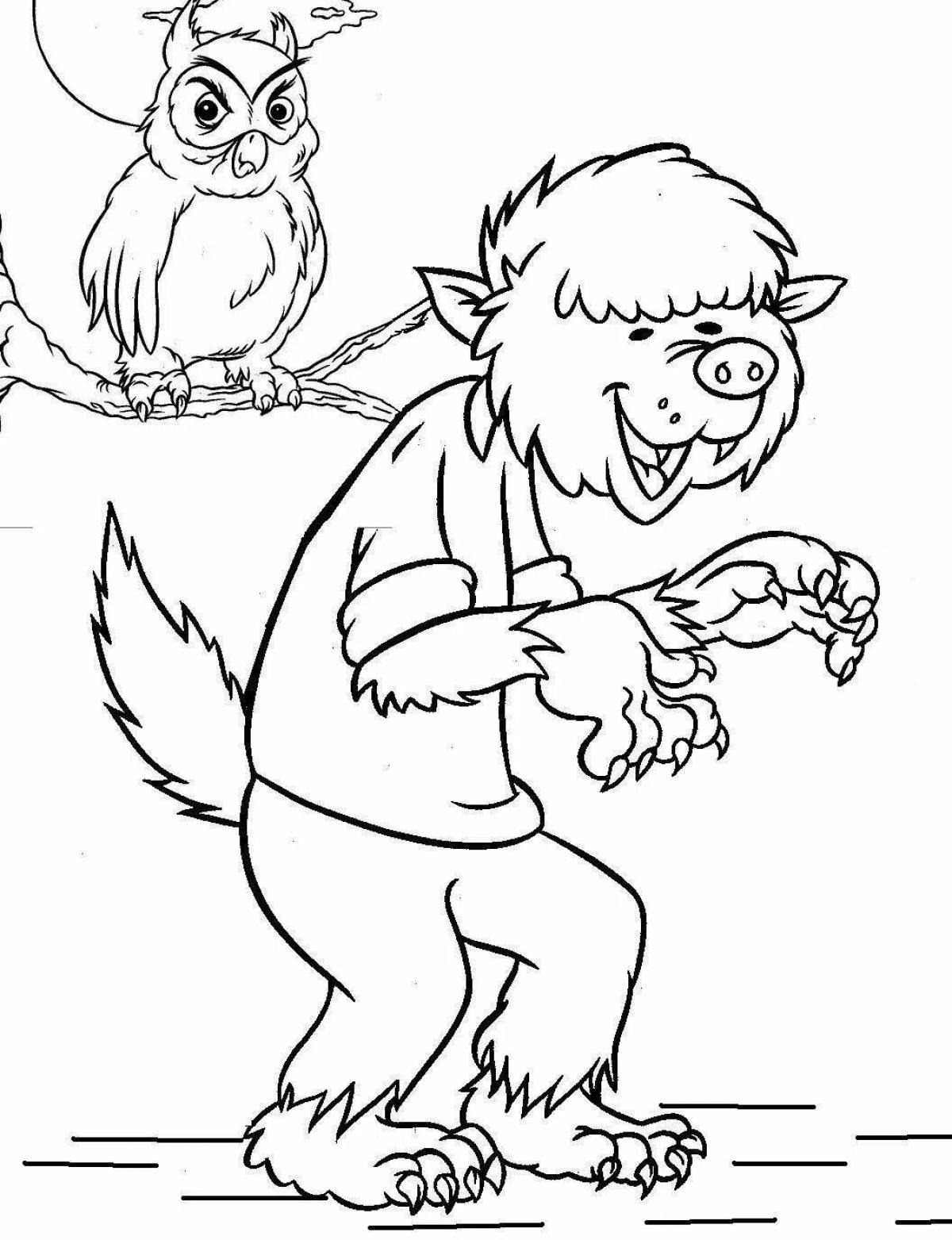 Chilling werewolf coloring pages for kids