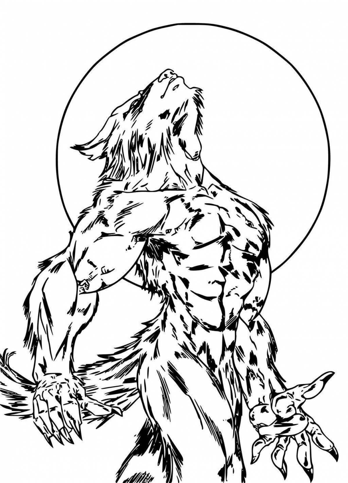 Creepy werewolf coloring book for kids