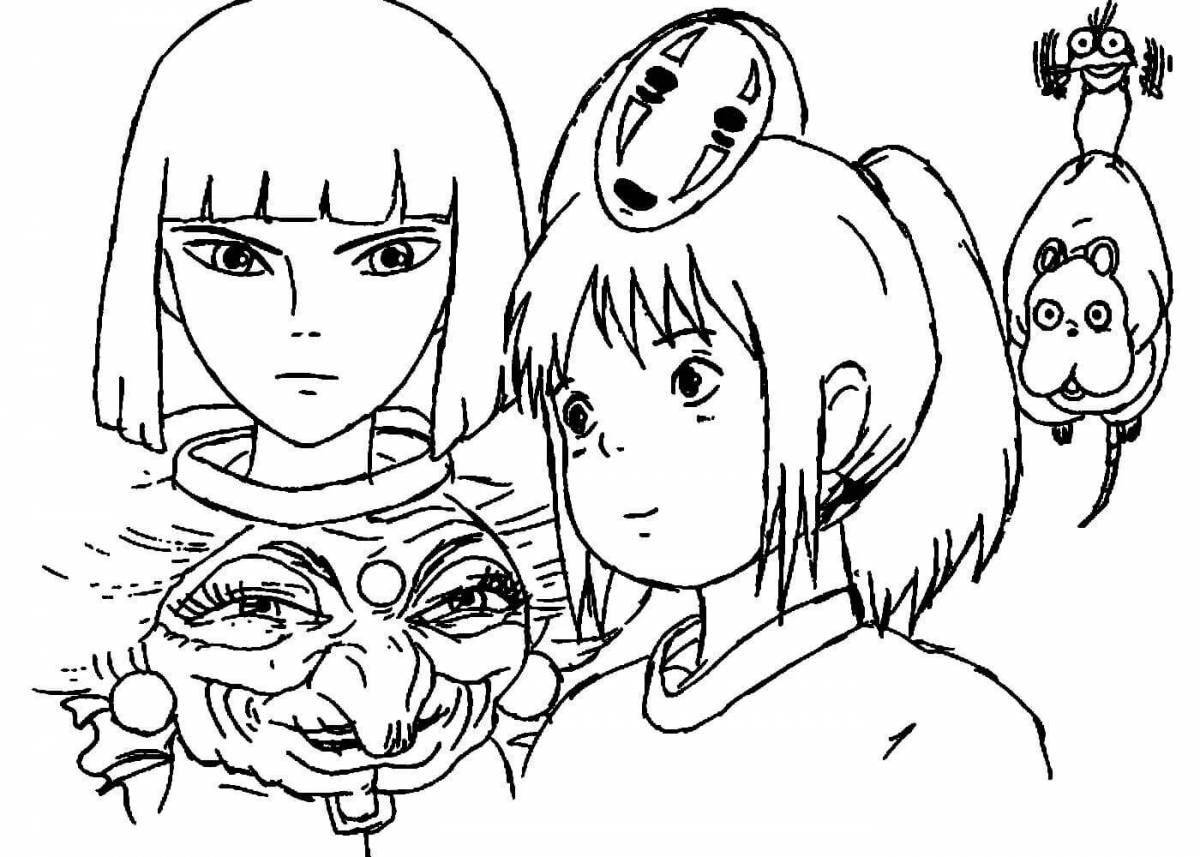 Adorable howl's moving castle anime coloring book