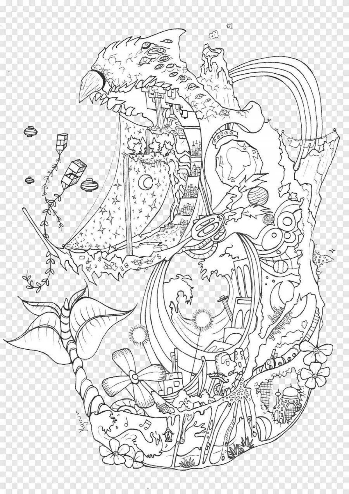 Гламурная раскраска аниме «ходячий замок»