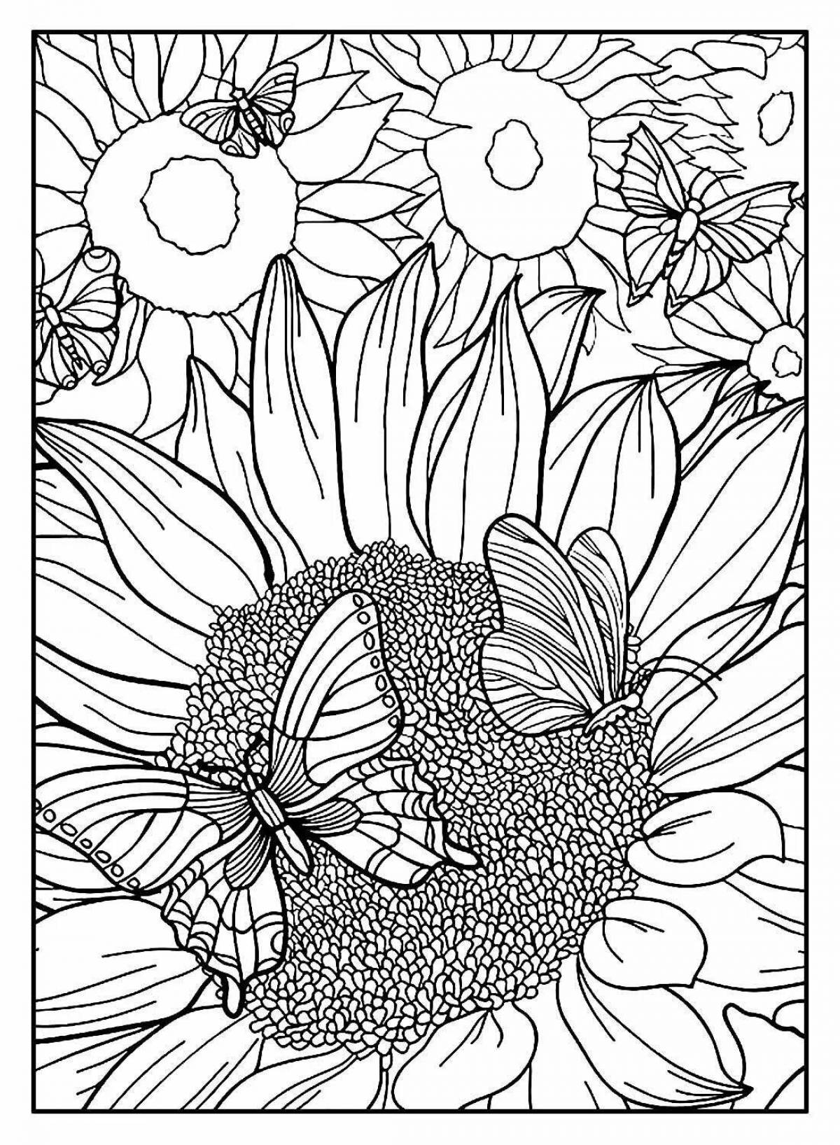 Coloring page of complex intricate paints