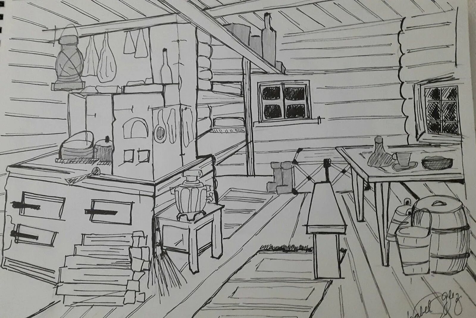 Russian hut interior #5