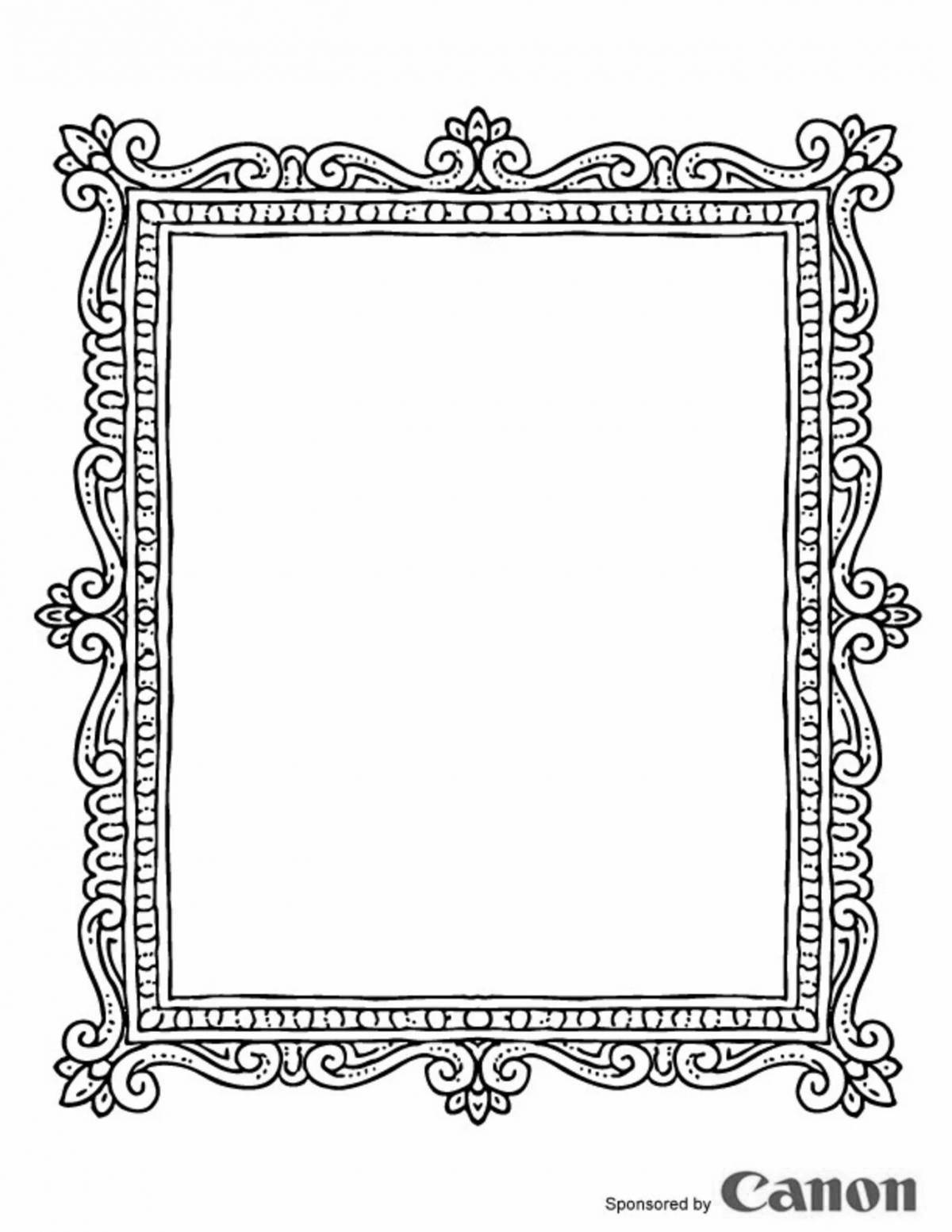 Glitter portrait frame coloring book