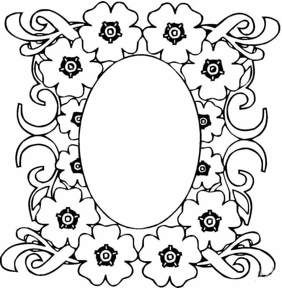 Exquisite portrait frame for coloring book