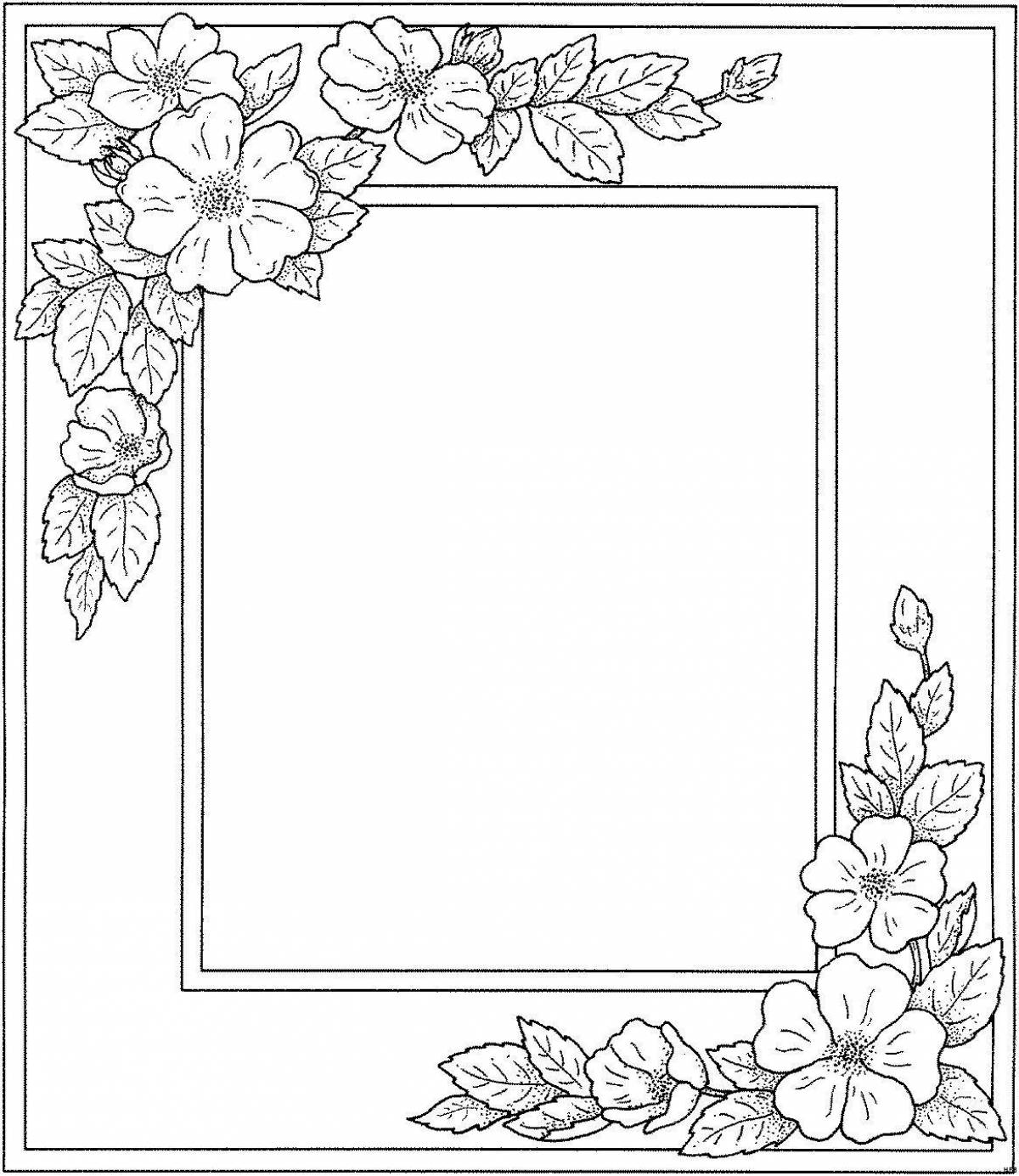 Coloring book decorated portrait frame
