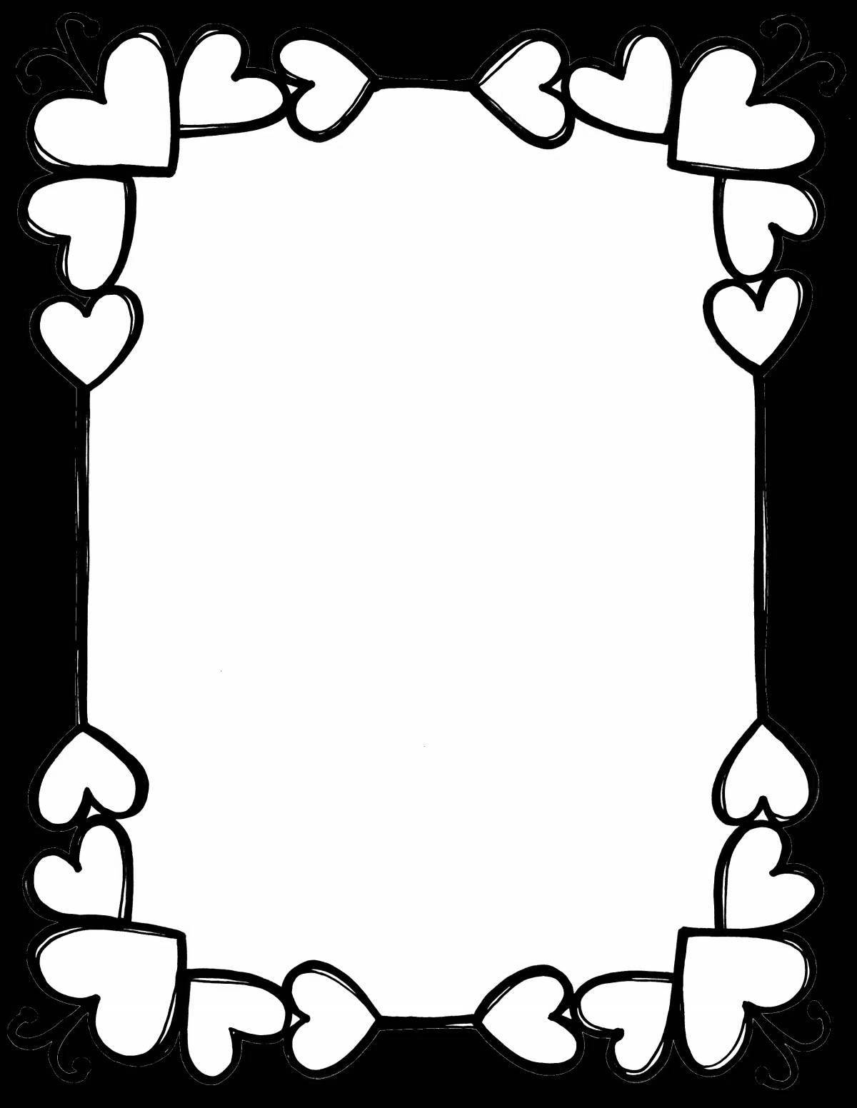 Coloring page of complex portrait frame