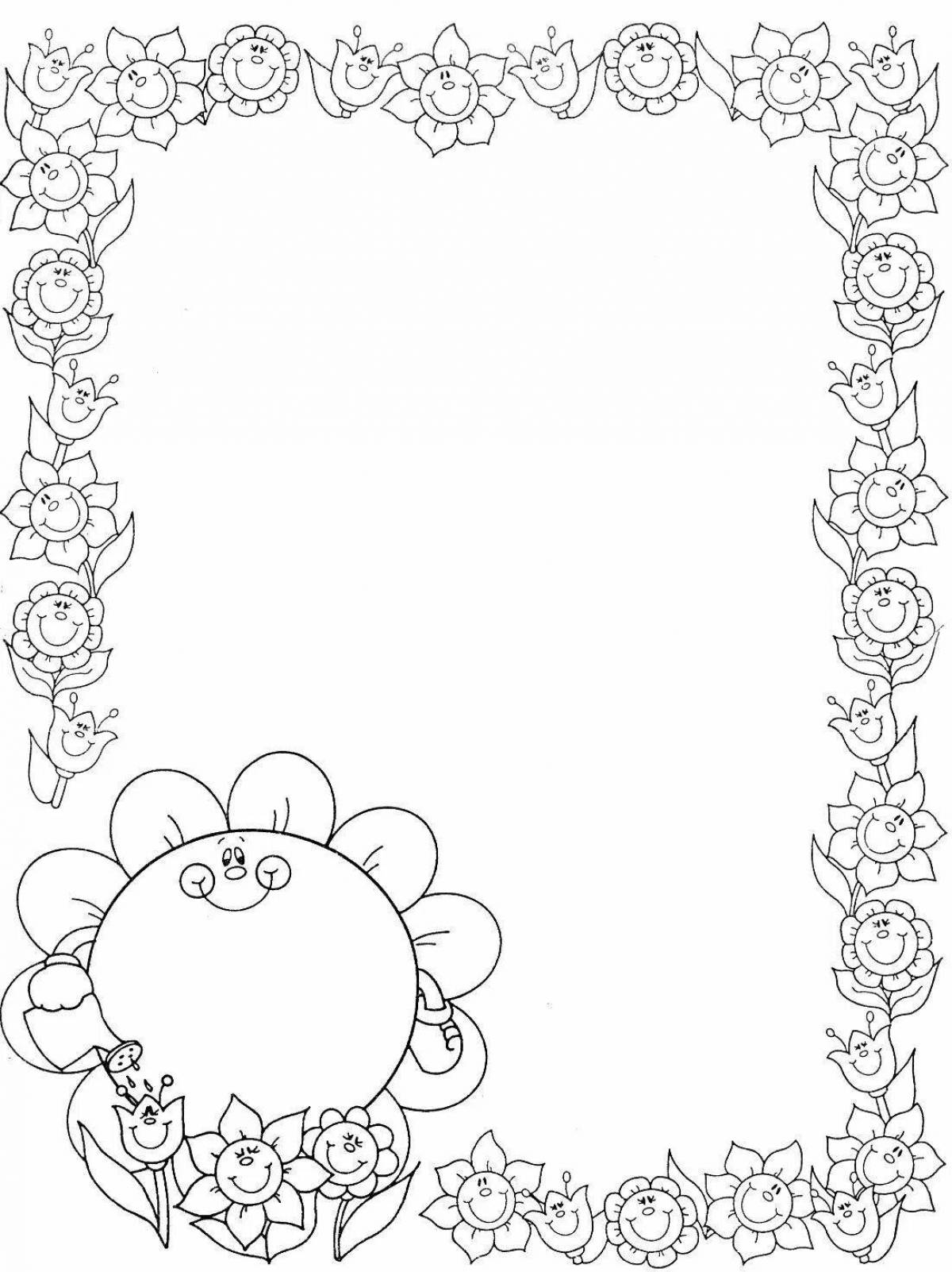 Detailed portrait frame coloring page