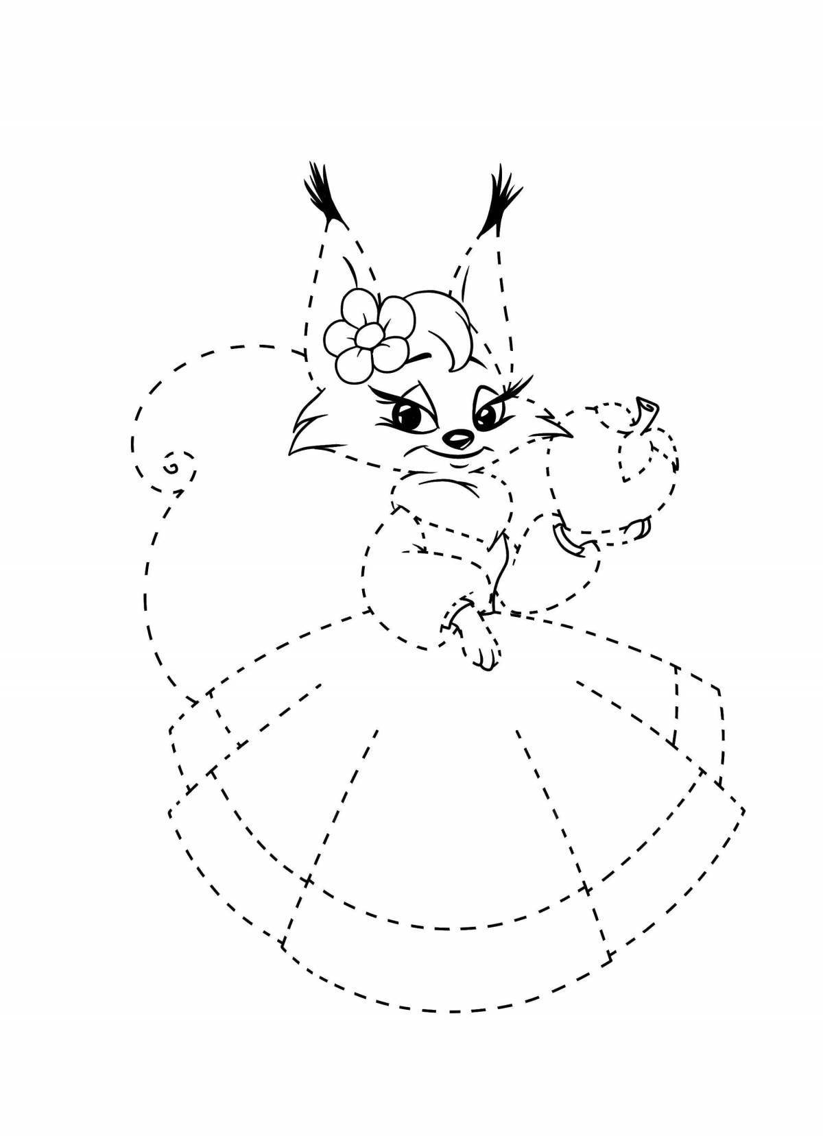 Fun fox coloring page by dots