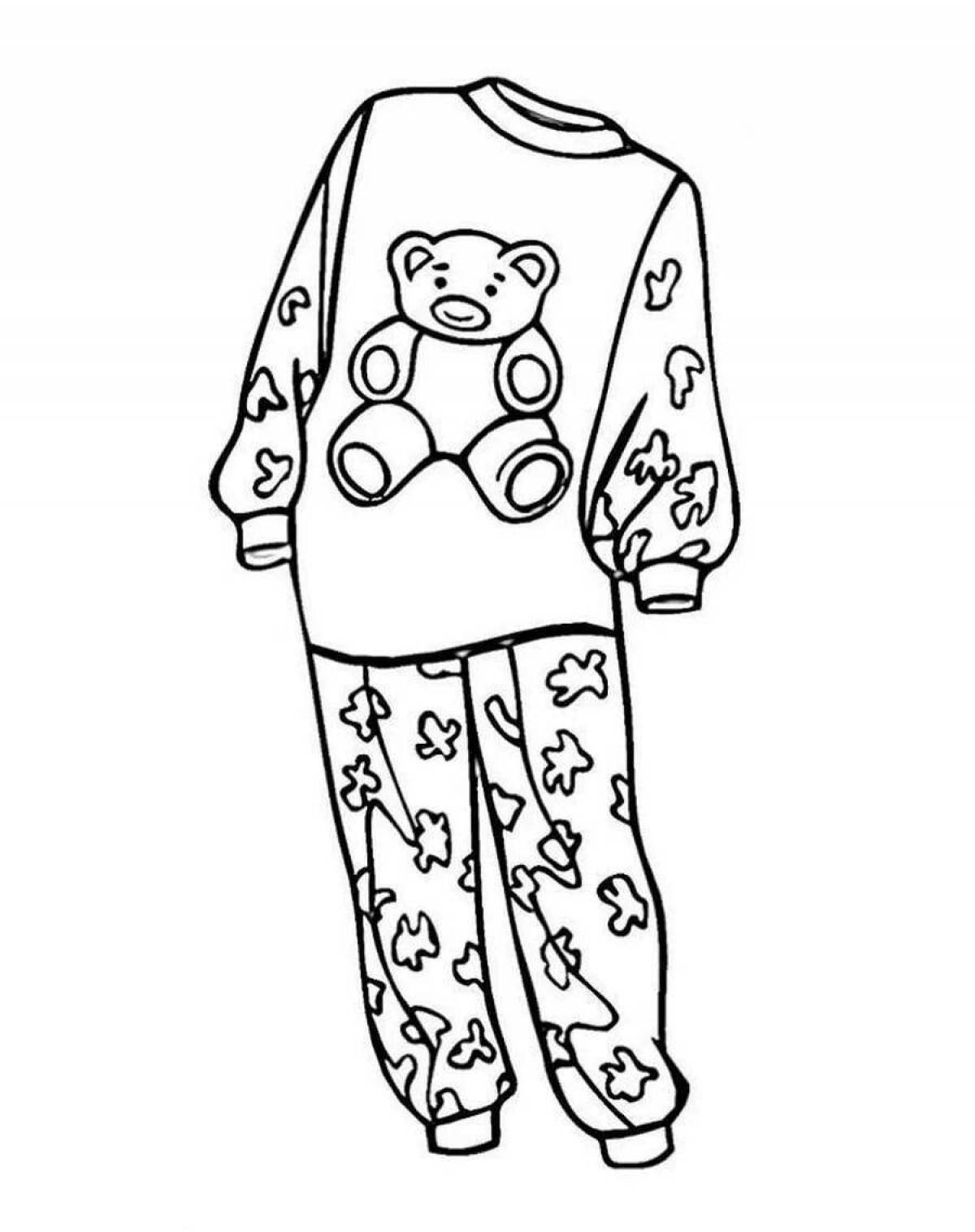 Радостная раскраска девушка в пижаме