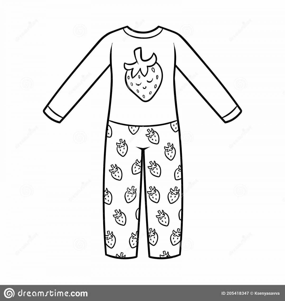 Блаженная раскраска девушка в пижаме