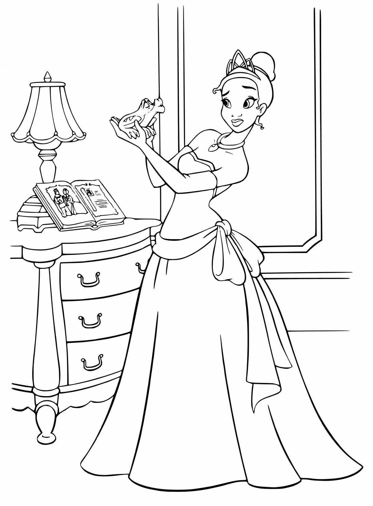 Princess coloring. Раскраски принцессы Диснея Тиана. Тиана Дисней раскраска. Раскраски для девочек принцесса Тиана. Тиана принцесса и лягушка раскраска.