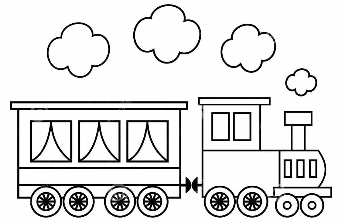 Рисунок поезда с вагонами для детей