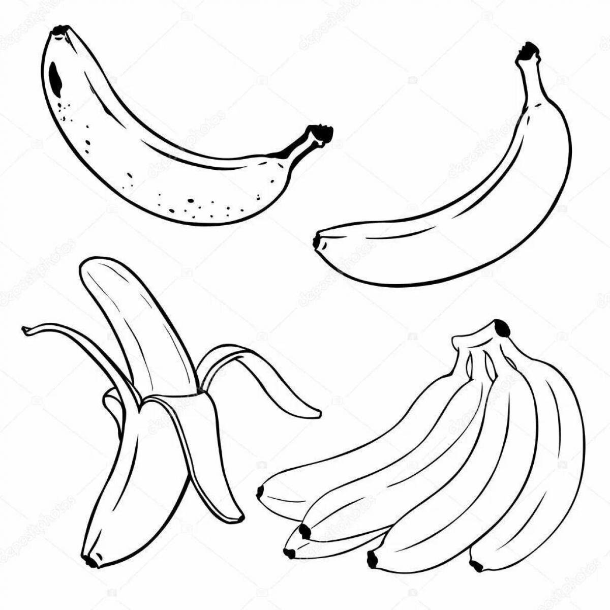 Банан контур на прозрачном фоне