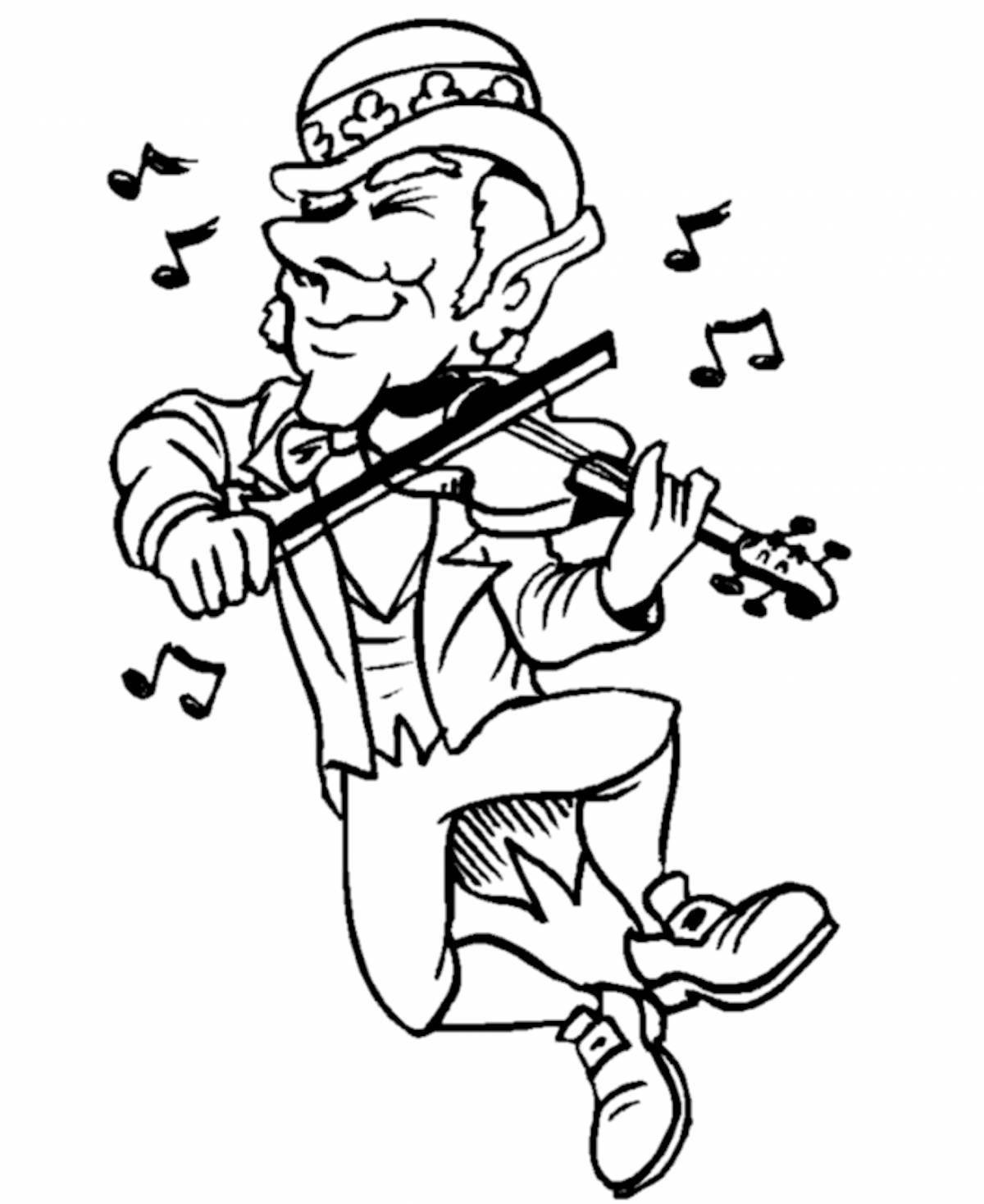 Сияющая раскраска мальчик со скрипкой