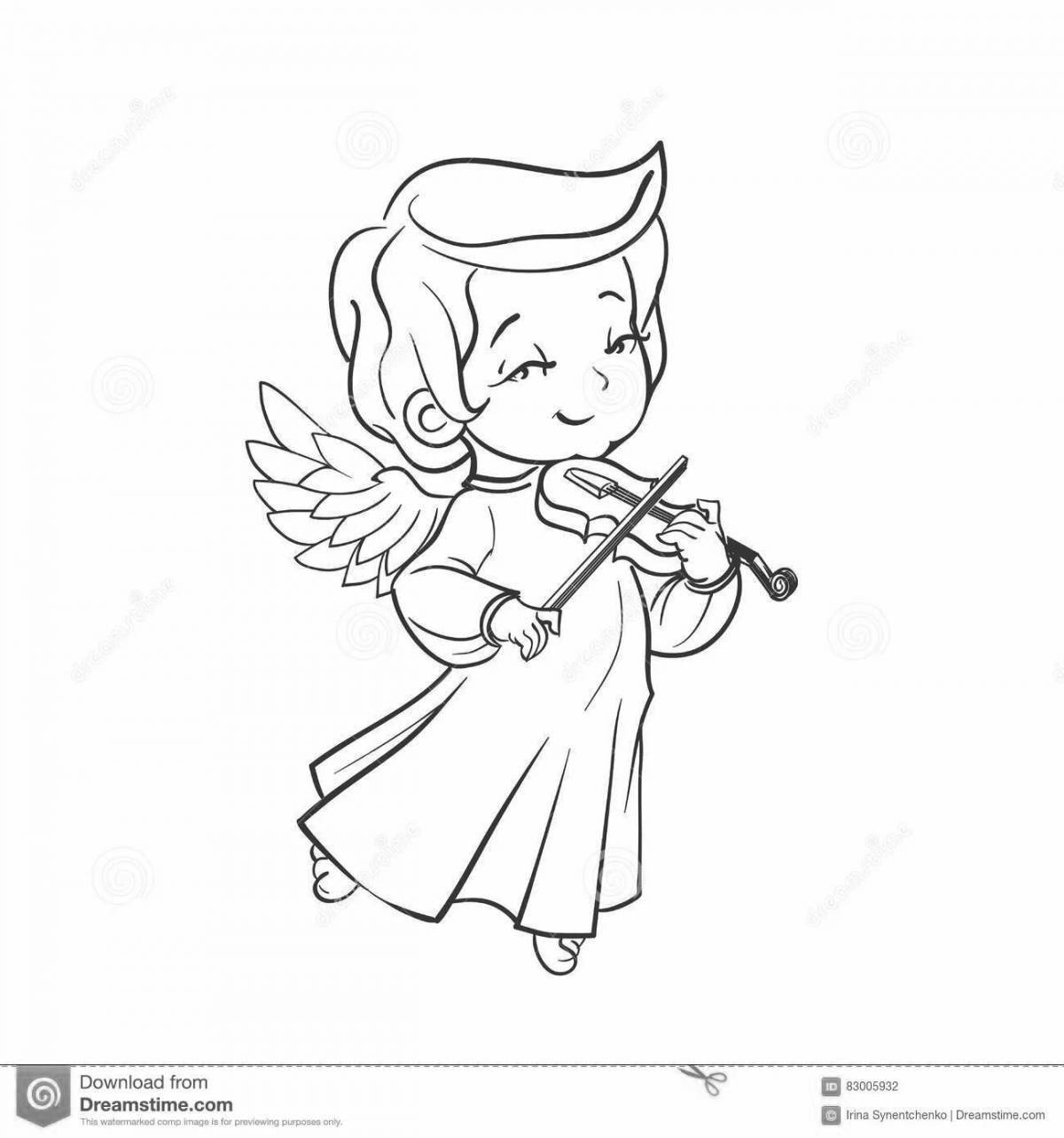 Раскраска девочка со скрипкой