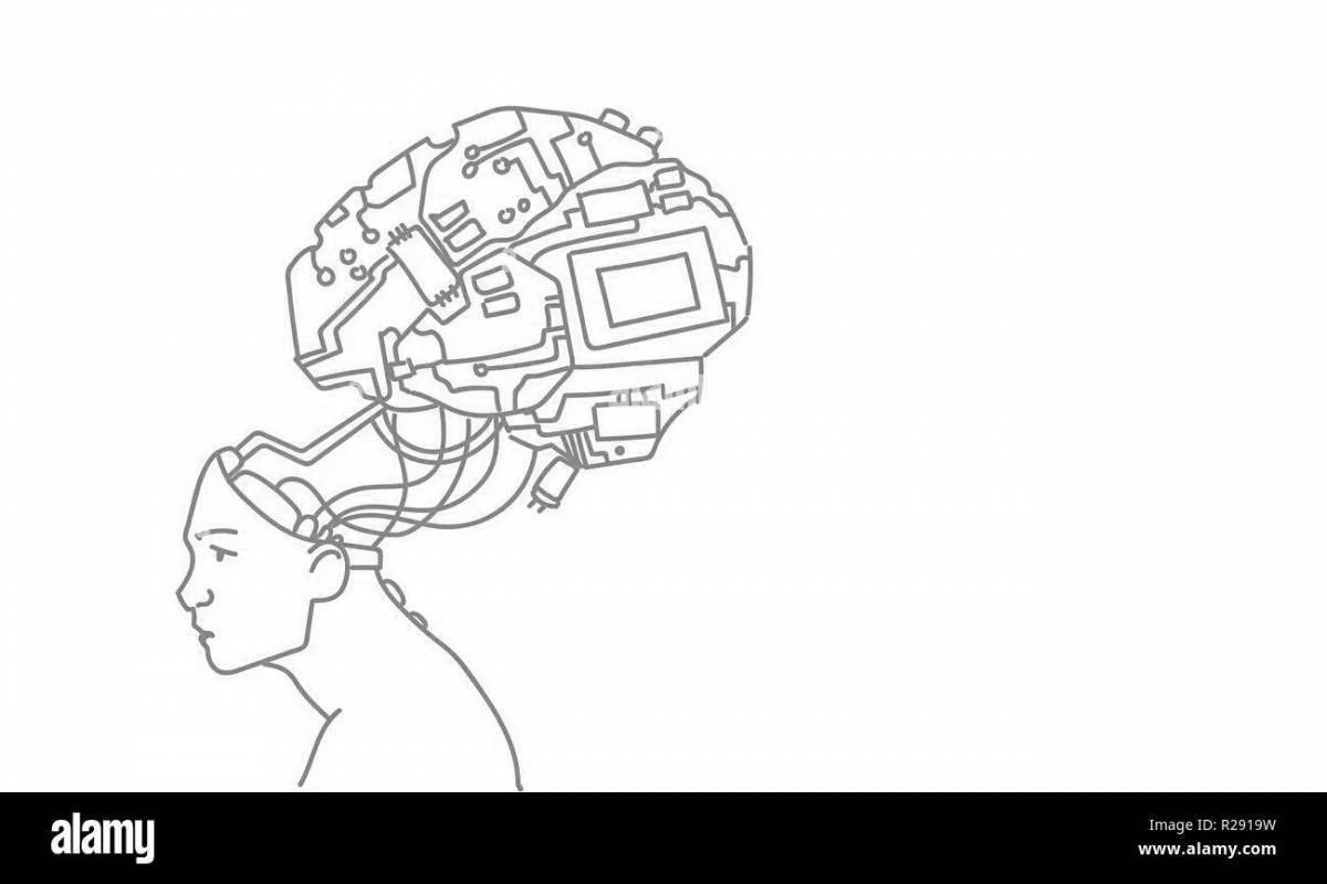 Large artificial intelligence coloring page