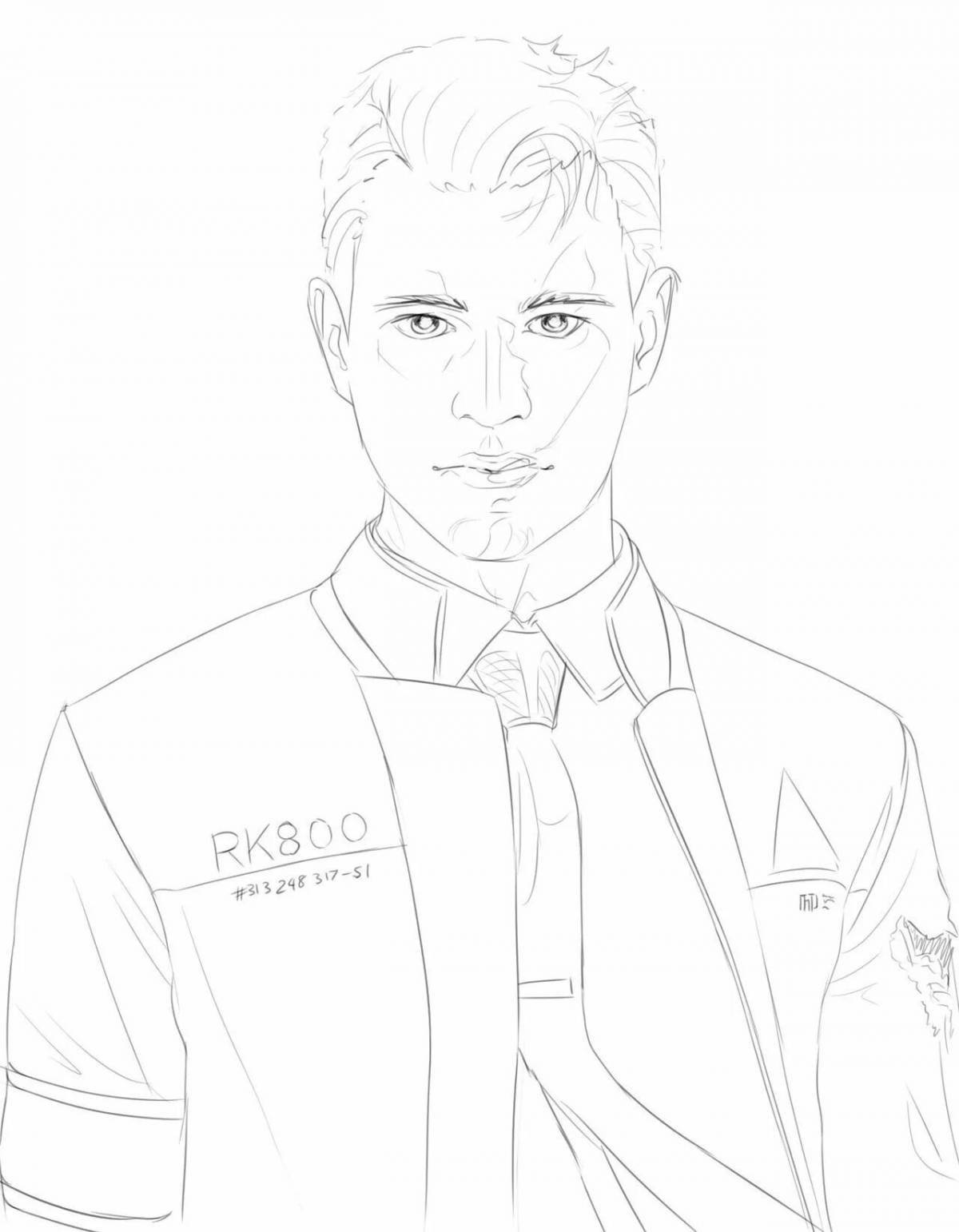 Gorgeous detroit become human coloring book