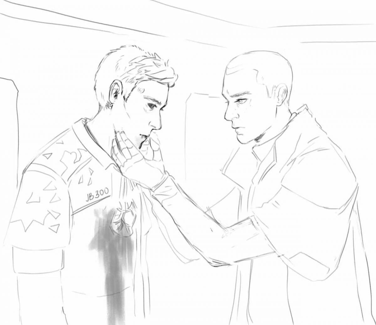 Funny detroit become human coloring book