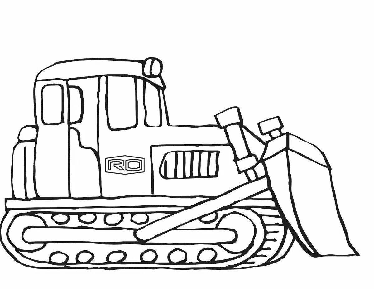 Amazing bulldozer coloring page for kids