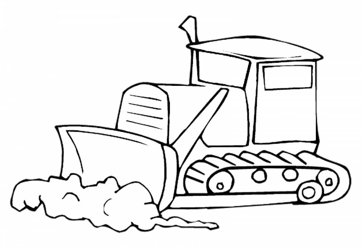 Outstanding bulldozer coloring book for kids