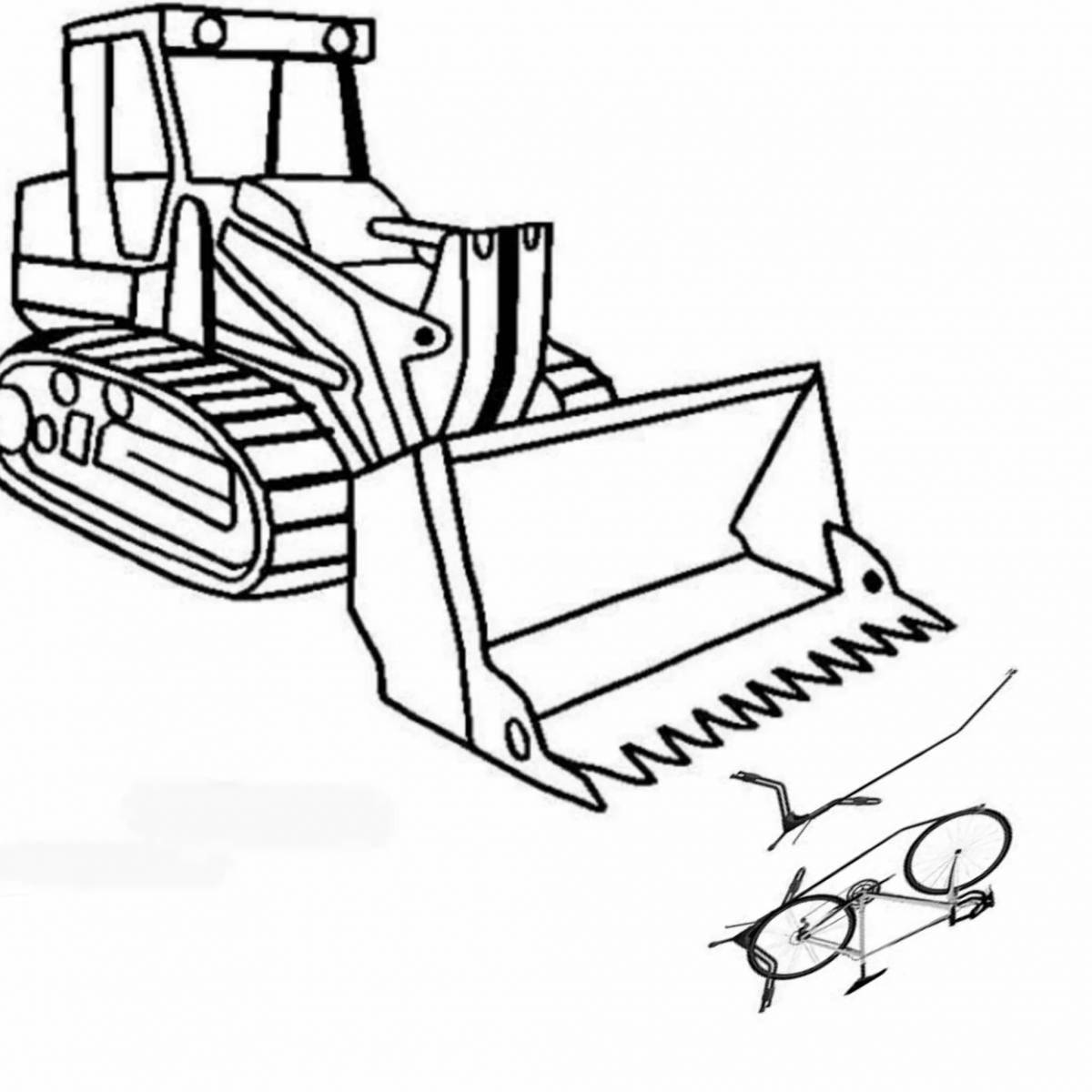 Cute bulldozer coloring pages for kids