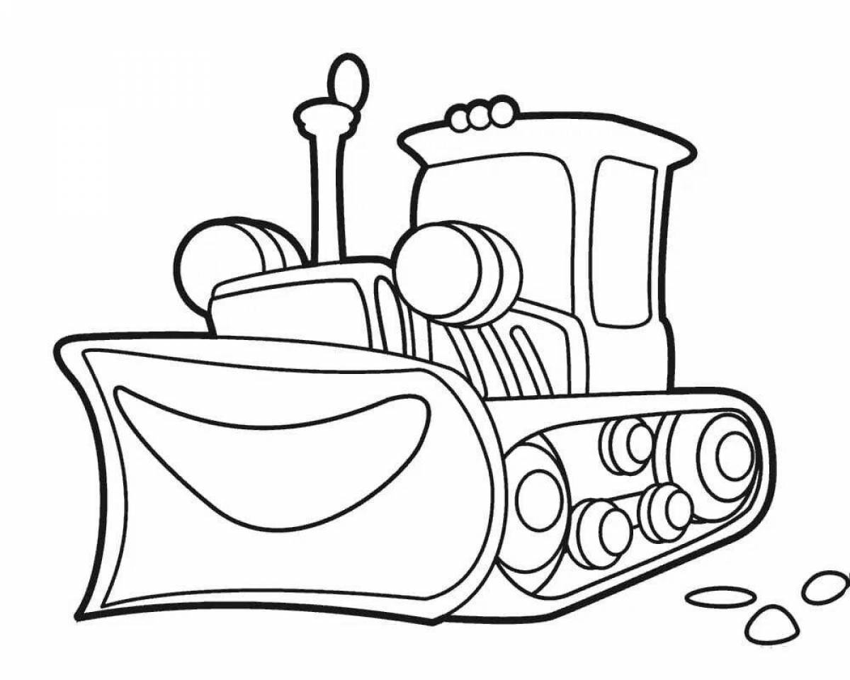 Cute bulldozer coloring book for kids