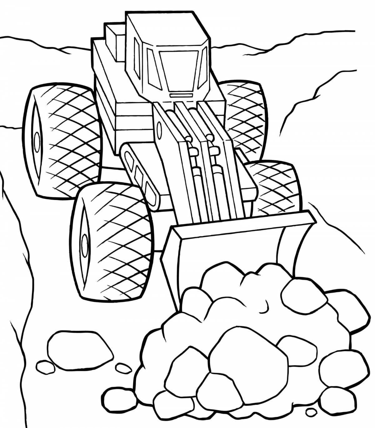 Adorable bulldozer coloring book for kids