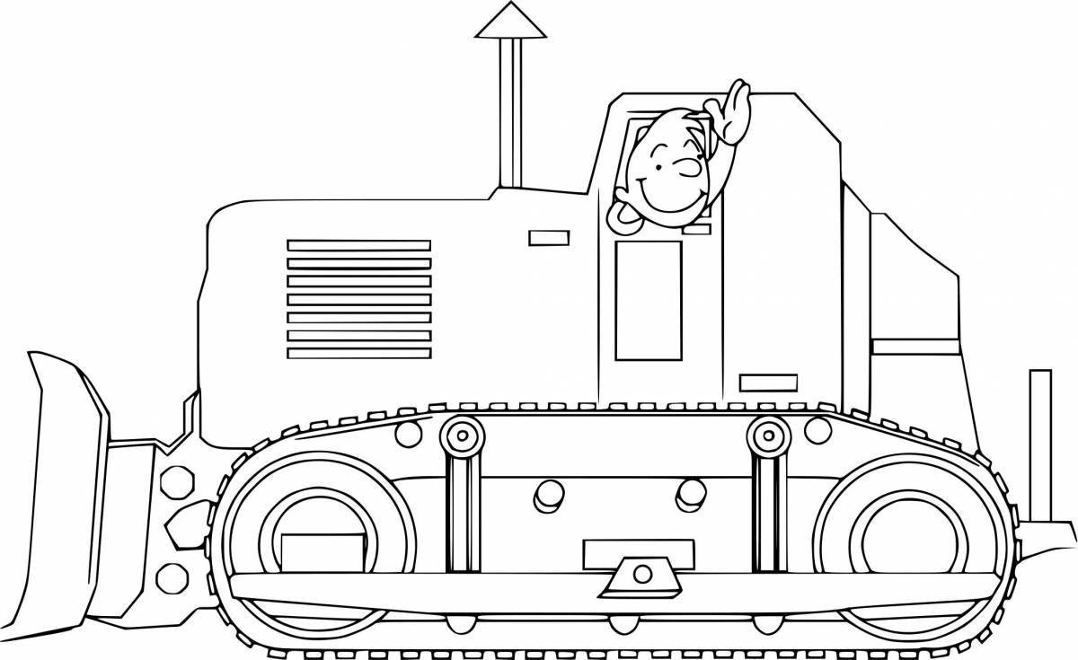 Innovative bulldozer coloring book for kids