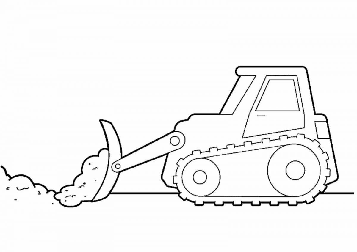 Intriguing bulldozer coloring book for kids