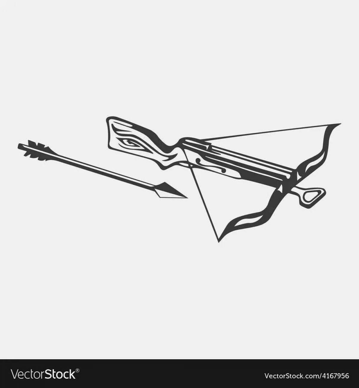 Amazing crossbow coloring for kids